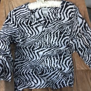 🦓BIG PRICE DROP - Chico's Zebra Print 3/4 Sleeve Top